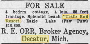 Trails End Resort Dance Pavillion - For Sale In 1963 (newer photo)